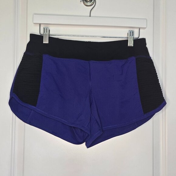 Lululemon Vintage Run Shorts - 6 Cobalt Blue/Black - Picture 1 of 5